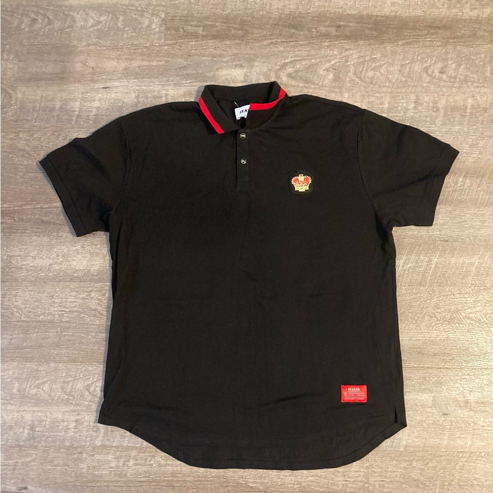 Black reason polo shirt 2x